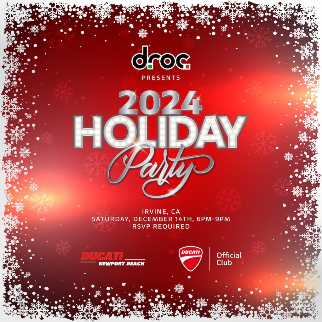 2024 Holiday Party hosted by DROC in Irvine, CA with Ducati Newport Beach sponsorship