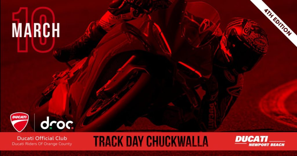 Ducati rider on Panigale at Chuckwalla track day, DROC event in Orange County, March 10, 4th edition