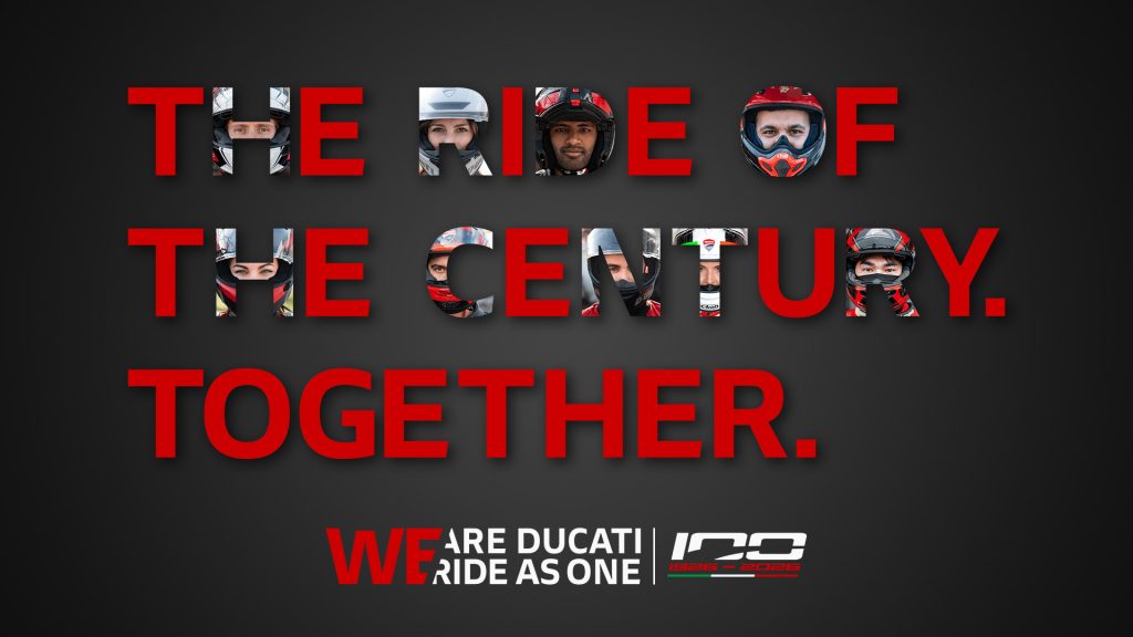 We Are Ducati We Ride As One graphic reading The Ride of the Century Together