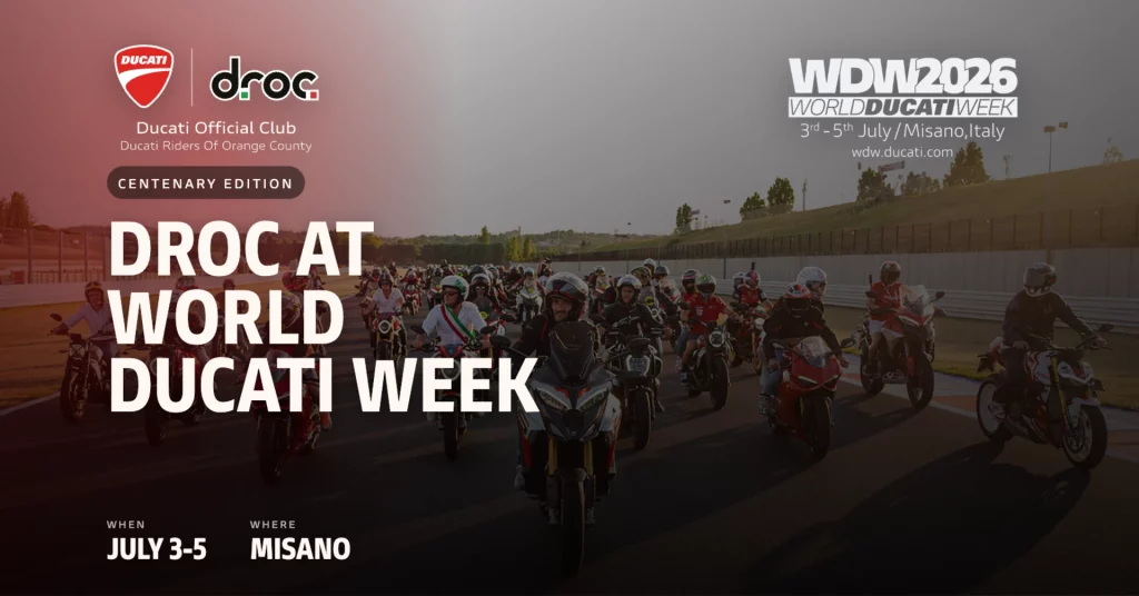 DROC at World Ducati Week 2026 horizontal poster