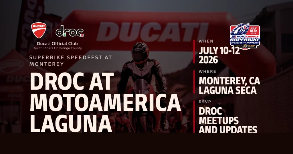 DROC at MotoAmerica Laguna Seca 2026 horizontal event poster
