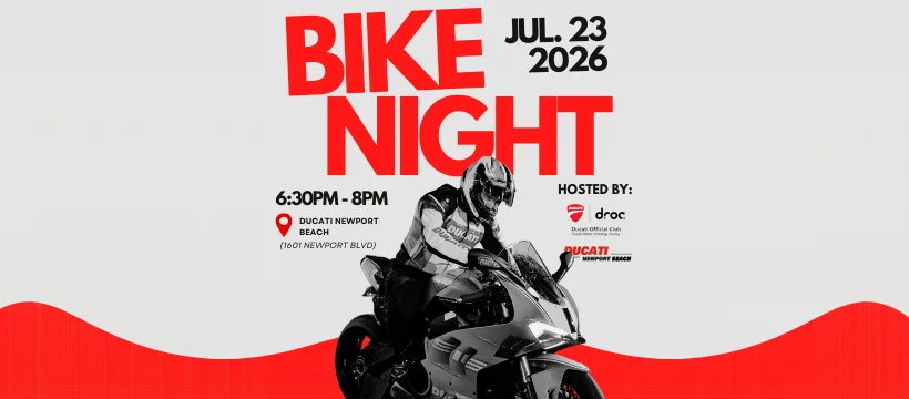 Ducati Panigale at Bike Night in Newport Beach, July 23, 2026, hosted by DROC and Ducati Newport Beach