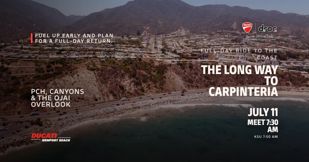 DROC ride, The Long Way to Carpinteria, July 11 2026.