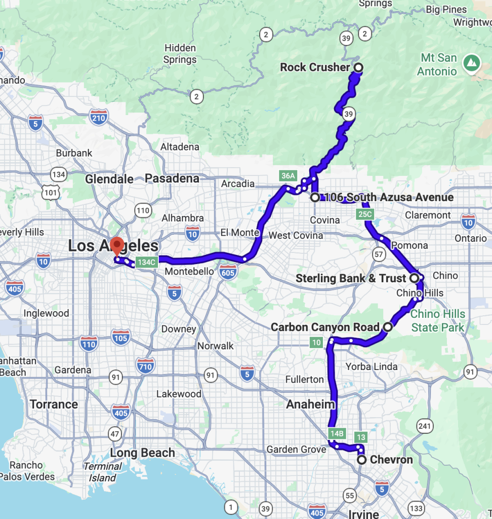 Ducati riders navigating scenic routes near Los Angeles during the DROC Summer Festival group ride
