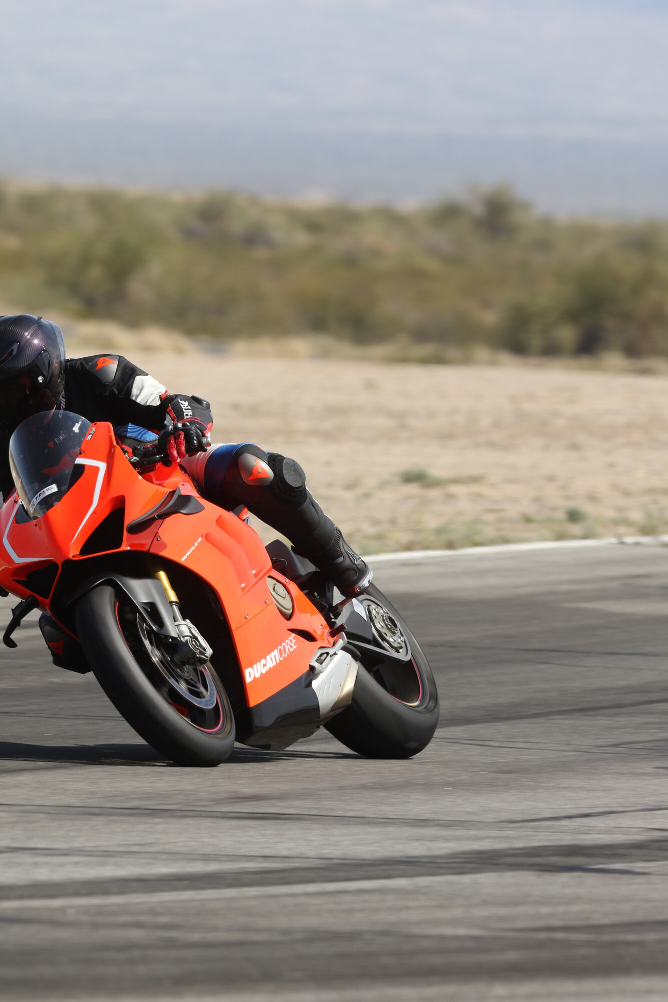 Jun Valenton: "Be very, very cautious, because it's very, very addicting" 3 Jun Valenton leading another DROC rider through a corner on his Ducati Panigale V4 at Chuckwalla