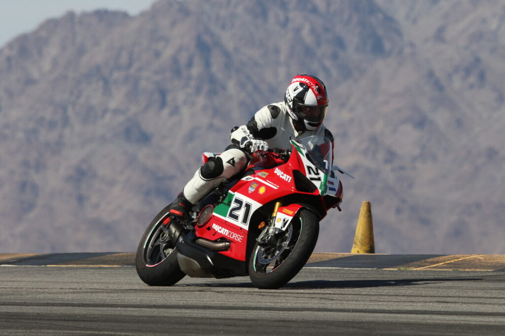 Michael Voorhees cornering at Chuckwalla
