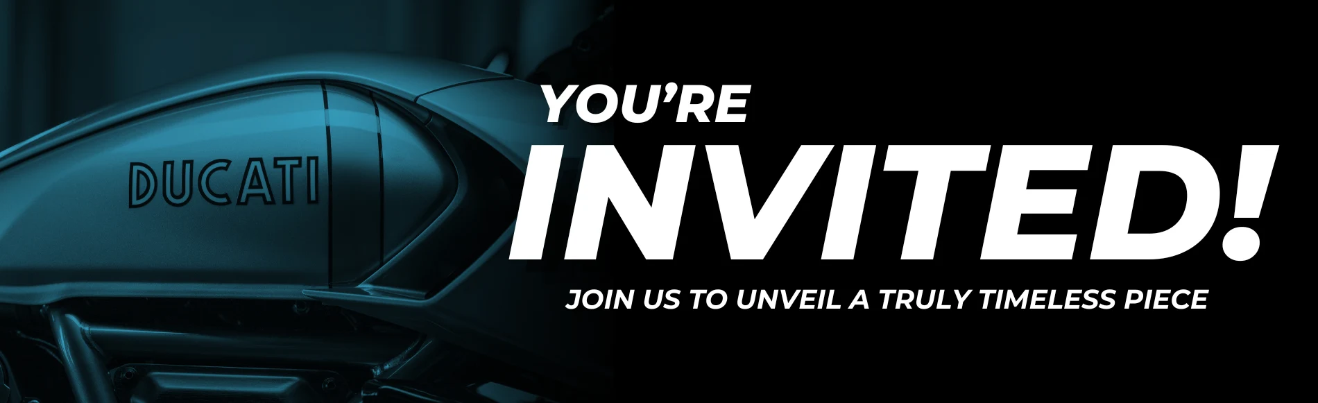 You're invited: join us to unveil a truly timeless piece. Ducati Formula 73 fuel tank detail.