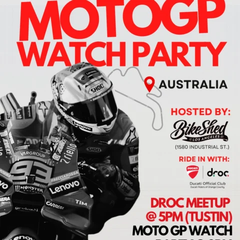 No Saturday plans? Watch MotoGP with the DROC at the iconic @bikeshedmoto.usa 🔥 Live Australian GP tonight at Bike Shed…